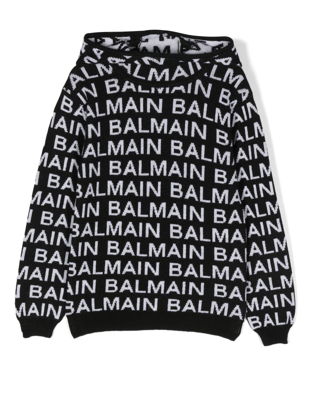 Balmain Kids logo-intarsia jumper - Black von Balmain Kids