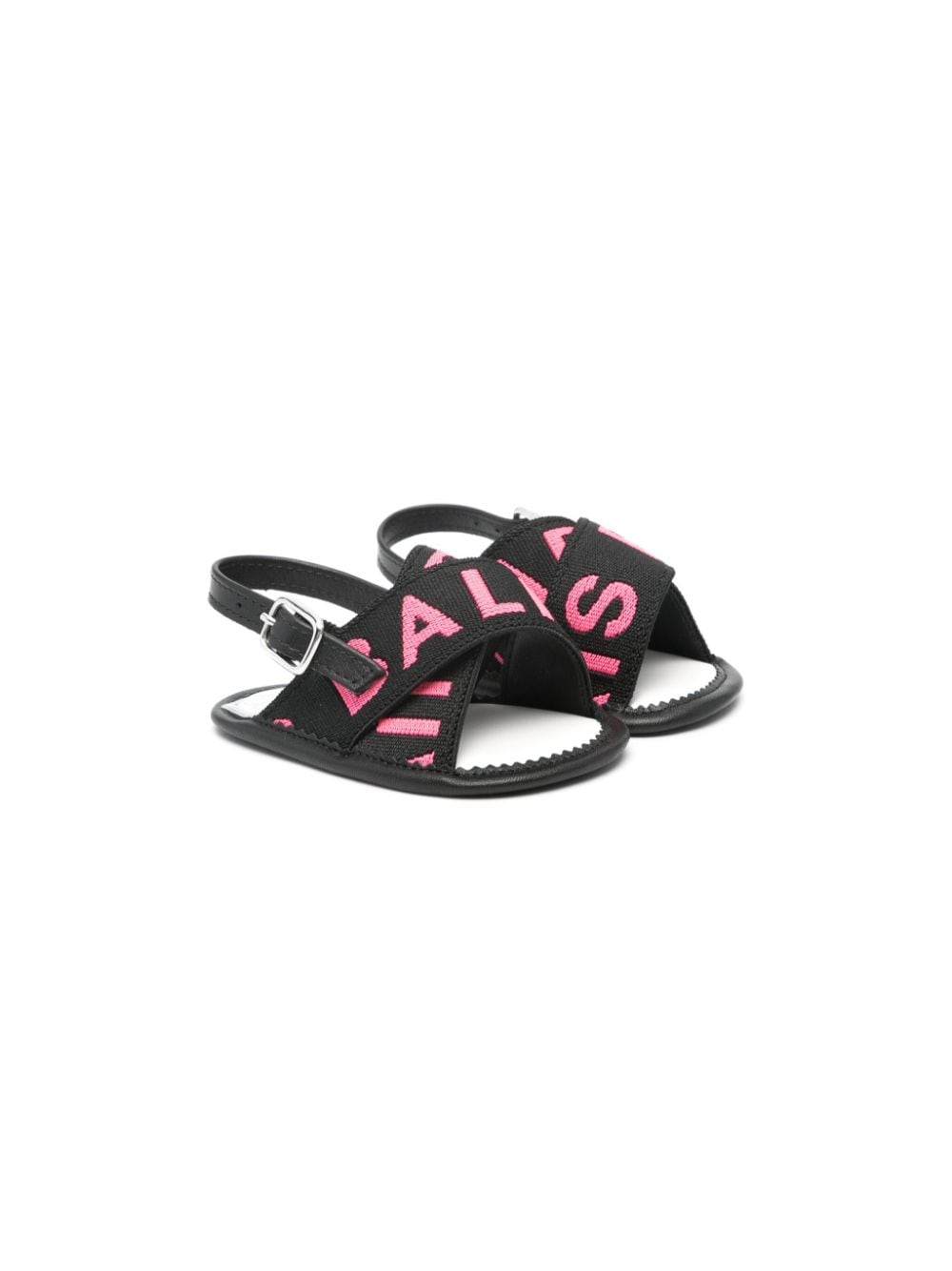 Balmain Kids logo-jacquard slingback-strap sandals - Black von Balmain Kids