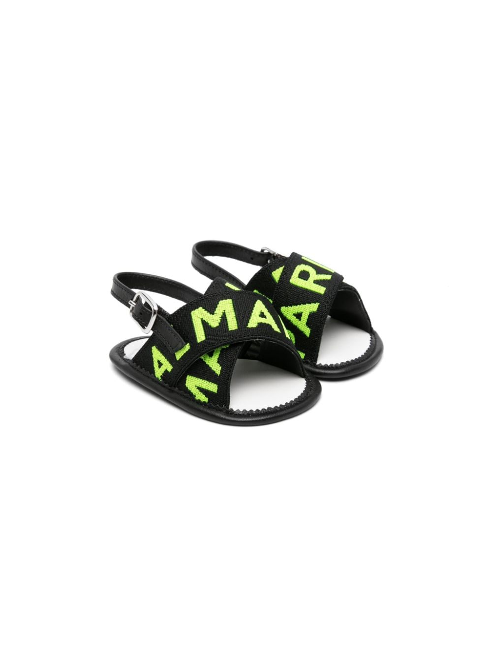 Balmain Kids logo-jacquard slingback sandals - Black von Balmain Kids