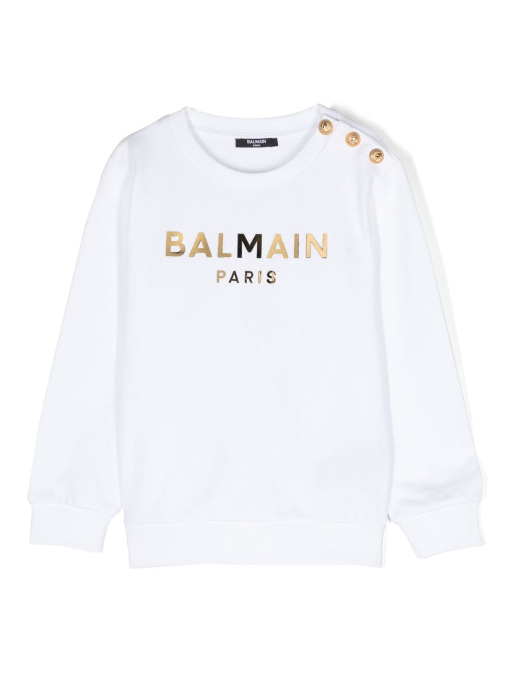 Balmain Kids logo-lettering cotton sweatshirt - White von Balmain Kids