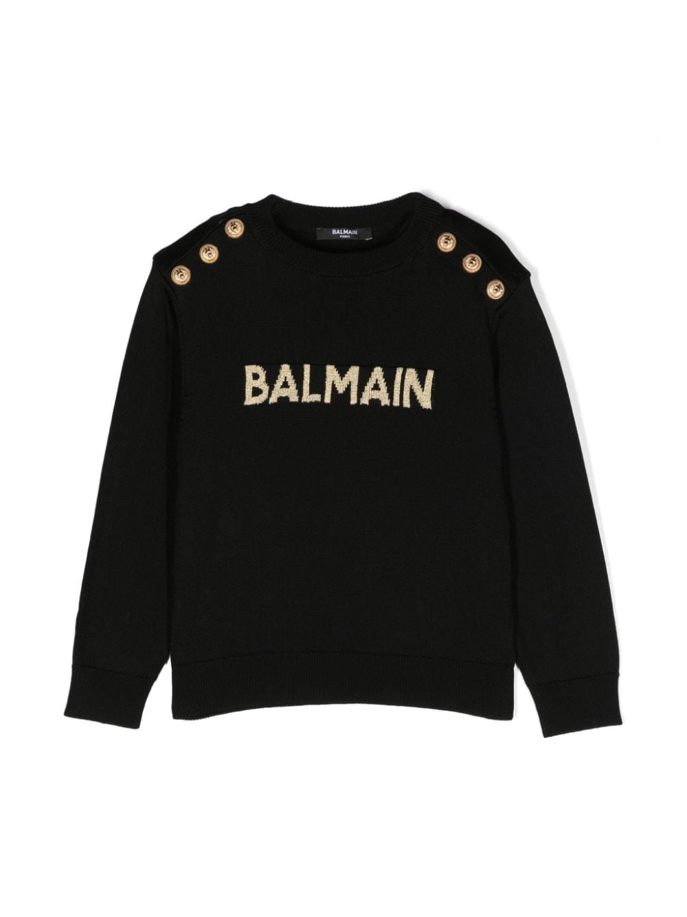 Balmain Kids logo-patch embossed-buttons jumper - Black von Balmain Kids