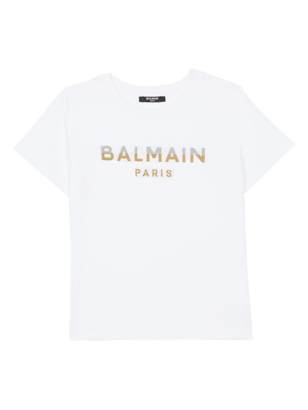 Balmain Kids logo-plaque cotton T-shirt - White von Balmain Kids