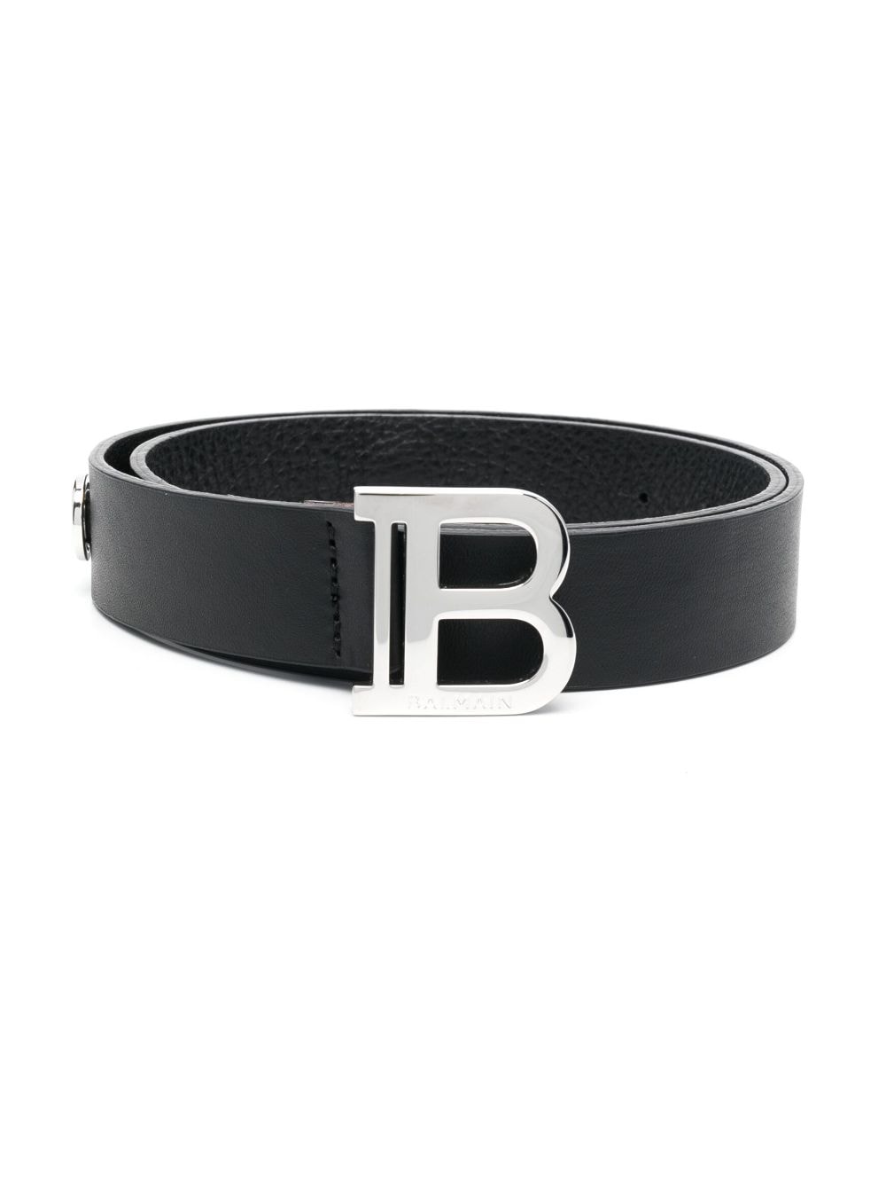 Balmain Kids logo-plaque leather belt - Black von Balmain Kids