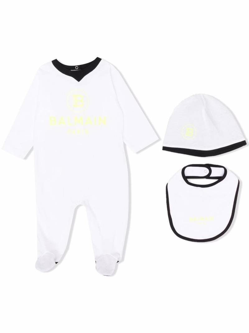 Balmain Kids logo-print babygrow set - White von Balmain Kids