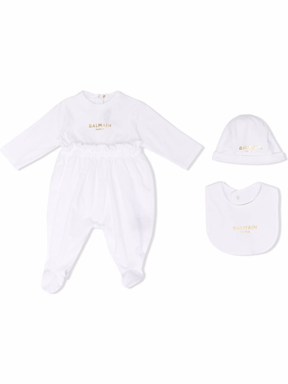 Balmain Kids logo-print babygrow set - White von Balmain Kids