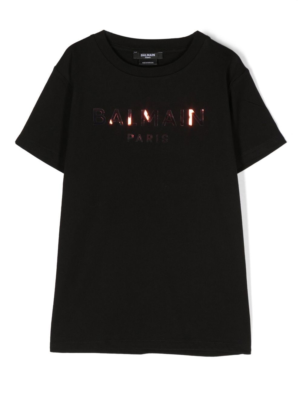 Balmain Kids logo-print cotton T-Shirt - Black von Balmain Kids