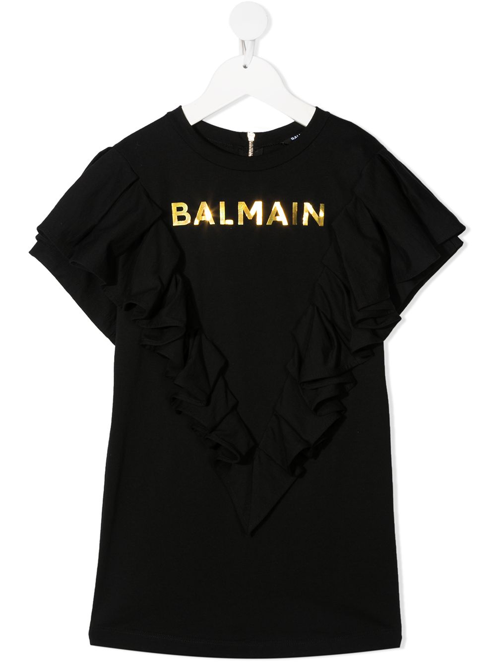 Balmain Kids logo print cotton T-shirt - Black von Balmain Kids