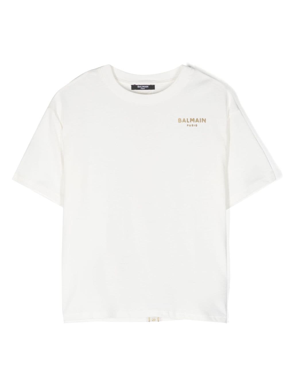 Balmain Kids logo-print cotton T-shirt - White von Balmain Kids