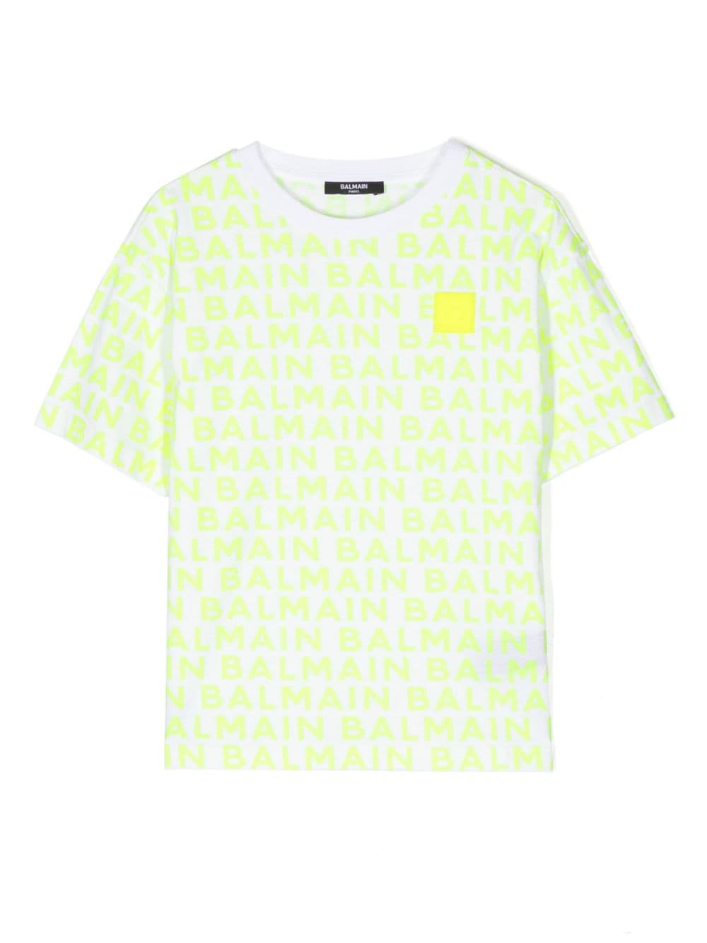 Balmain Kids logo-print cotton T-shirt - White von Balmain Kids