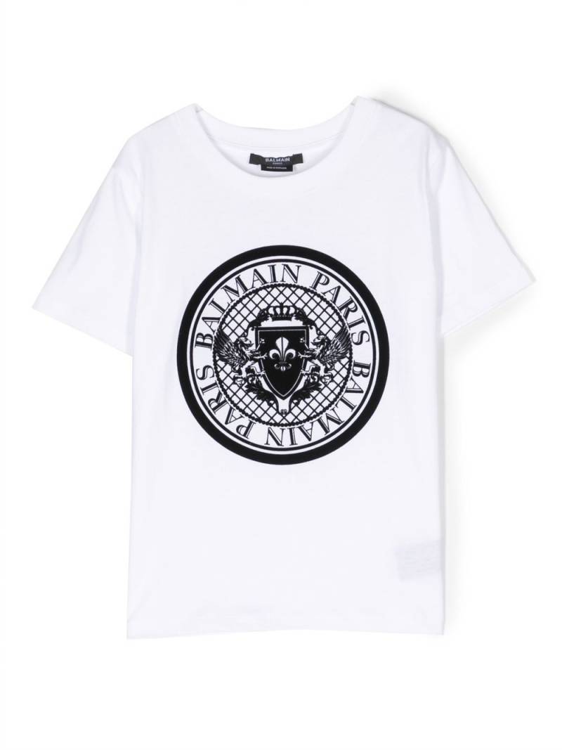 Balmain Kids logo-print cotton T-shirt - White von Balmain Kids