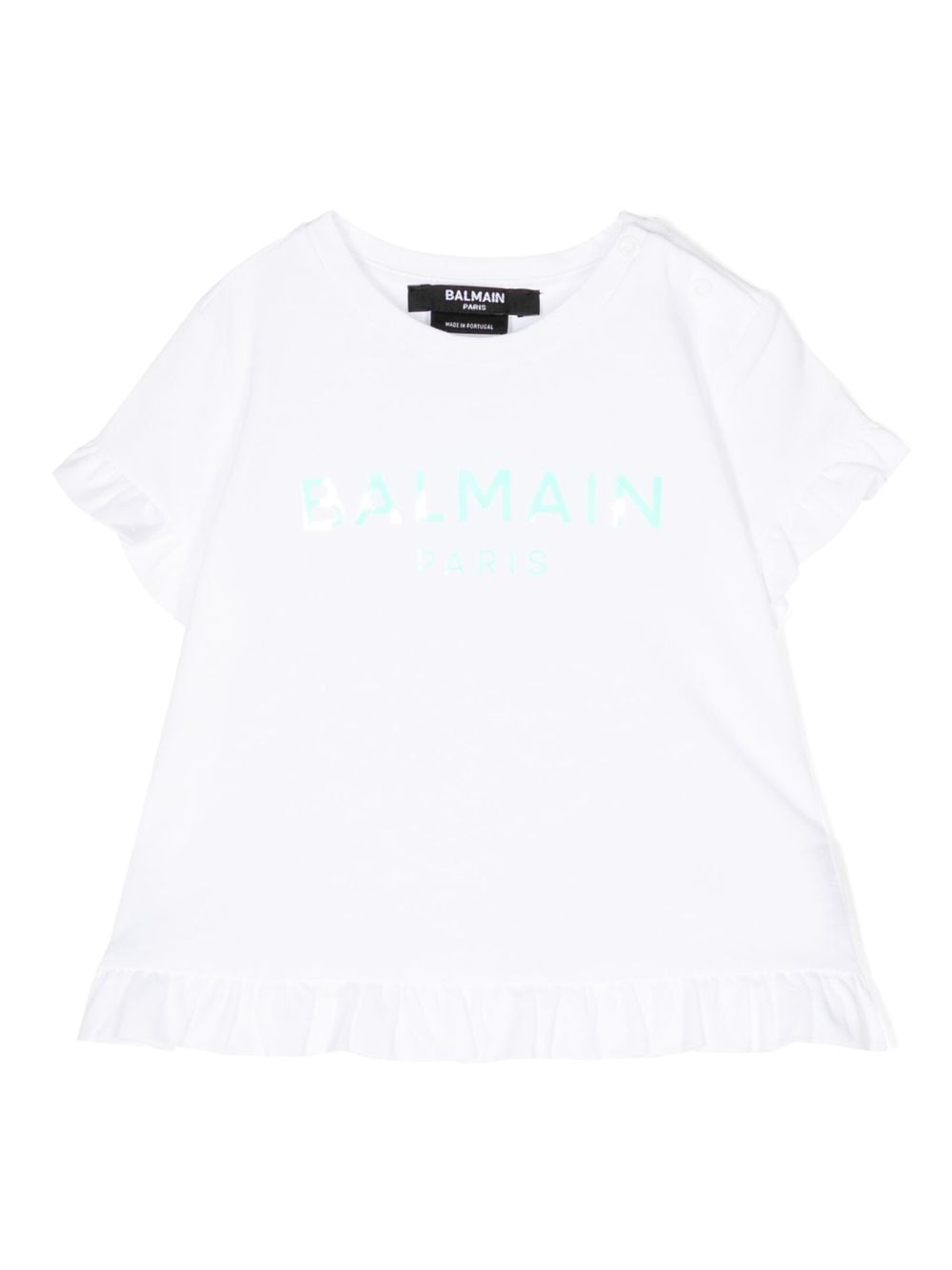 Balmain Kids logo-print cotton T-shirt - White von Balmain Kids