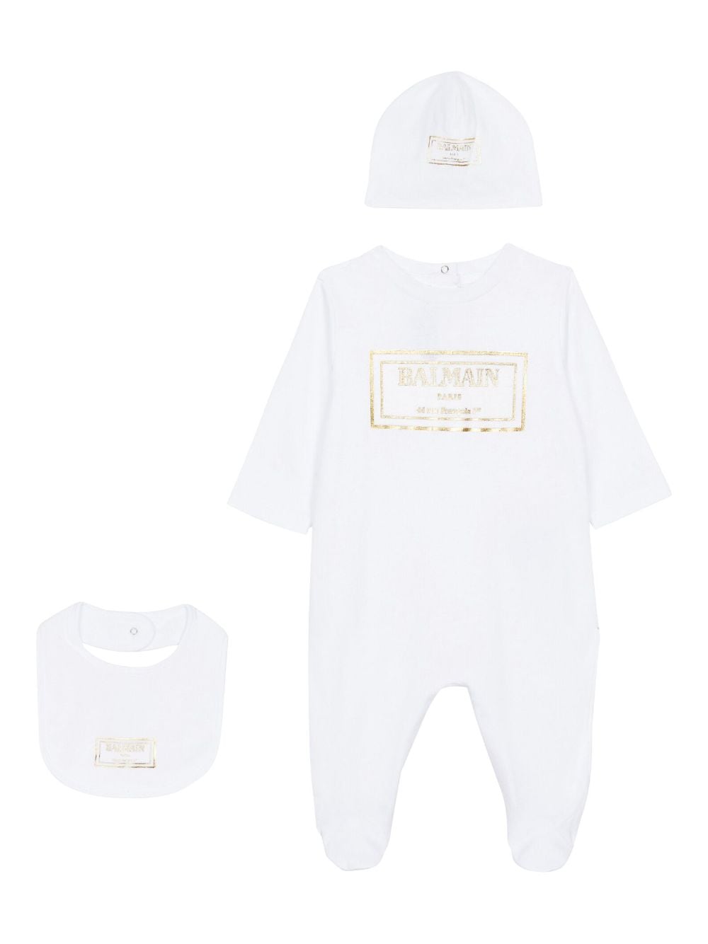 Balmain Kids logo-print cotton babygrow set - White von Balmain Kids