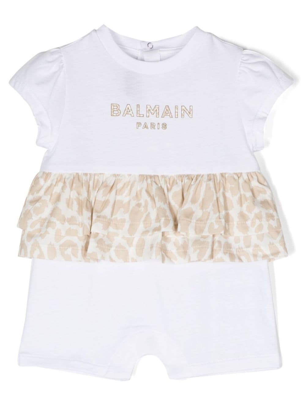 Balmain Kids logo-print cotton body - White von Balmain Kids