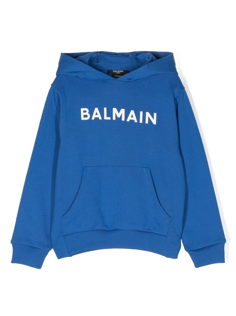 Balmain Kids logo-print cotton hoodie - Blue von Balmain Kids