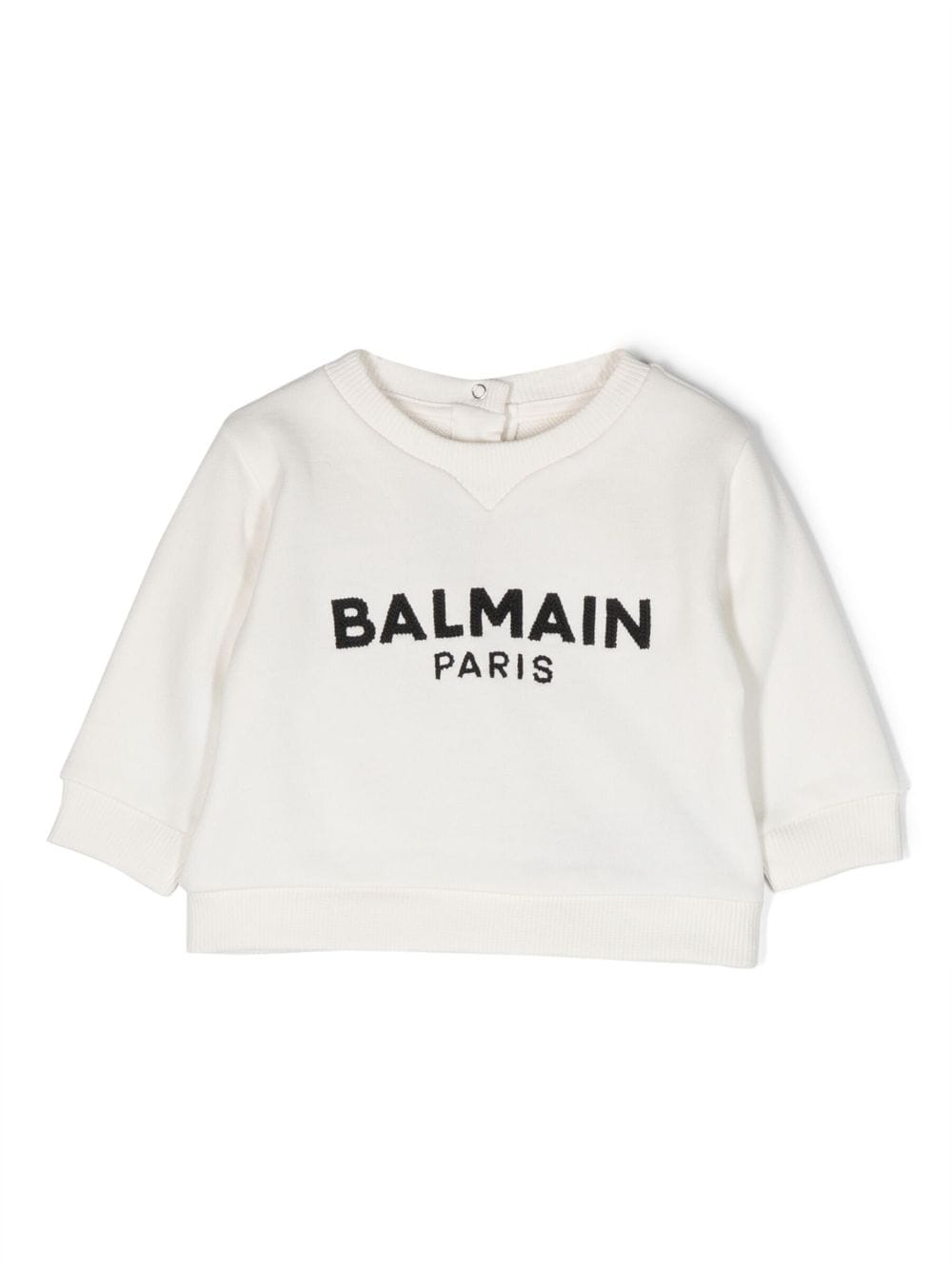 Balmain Kids logo-print cotton jumper - White von Balmain Kids