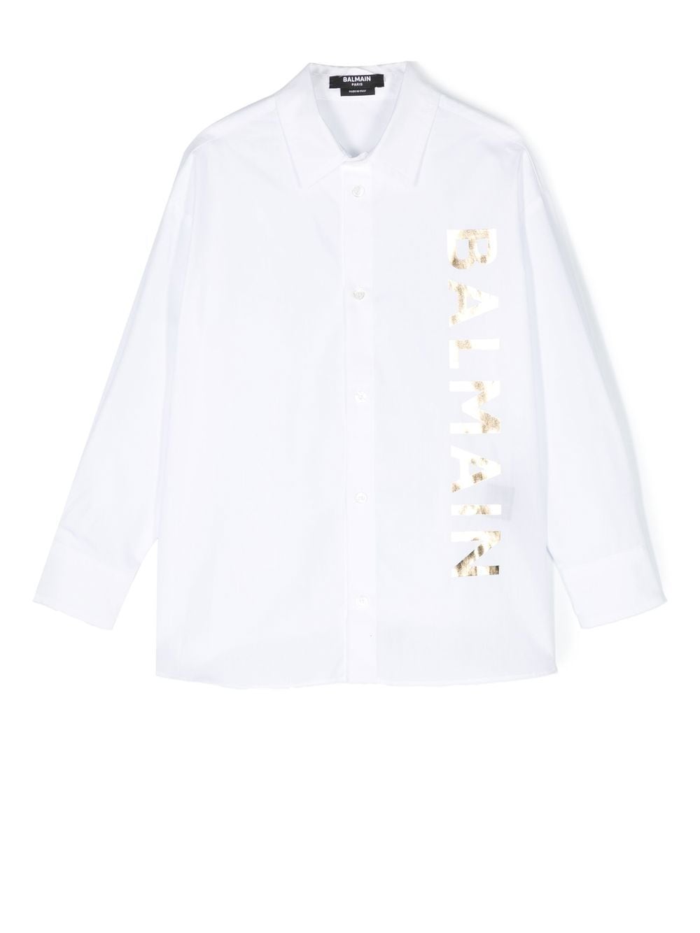 Balmain Kids logo-print cotton shirt - White von Balmain Kids