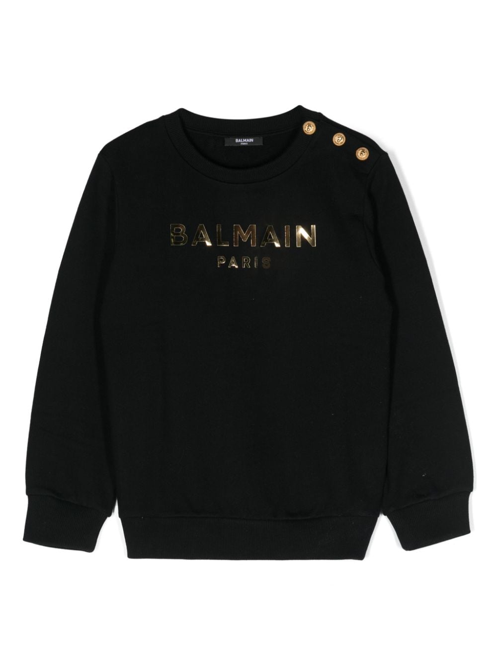 Balmain Kids logo-print cotton sweatshirt - Black von Balmain Kids