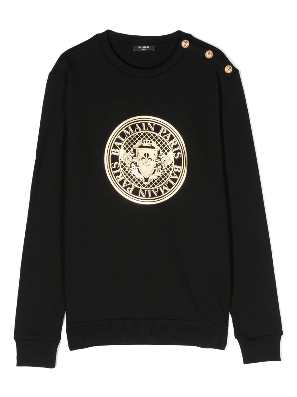 Balmain Kids logo-print cotton sweatshirt - Black von Balmain Kids