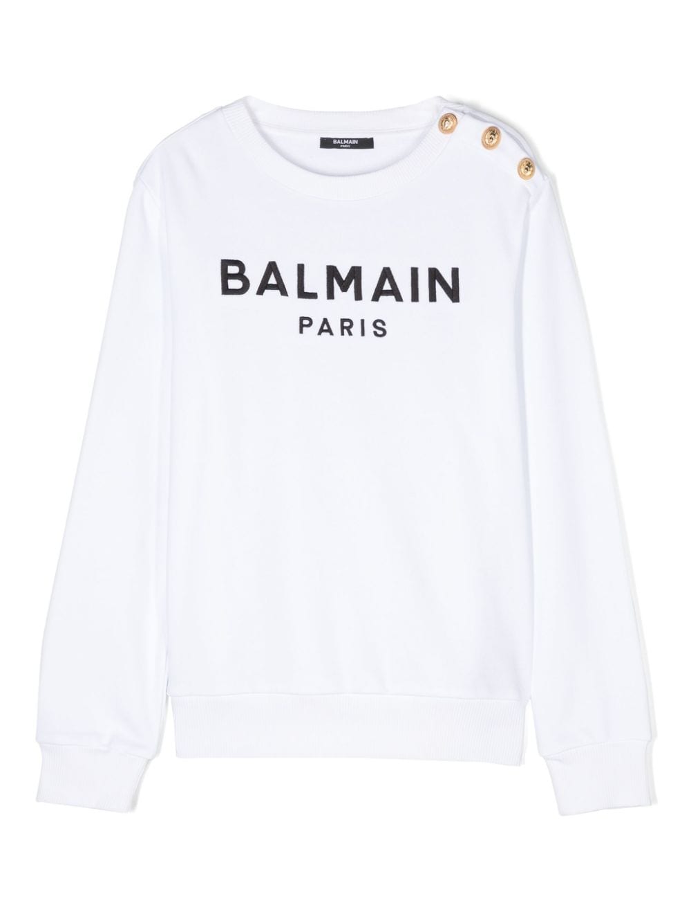 Balmain Kids logo-print cotton sweatshirt - White von Balmain Kids