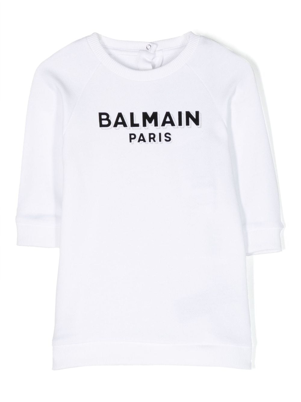 Balmain Kids logo-print cotton sweatshirt dress - White von Balmain Kids