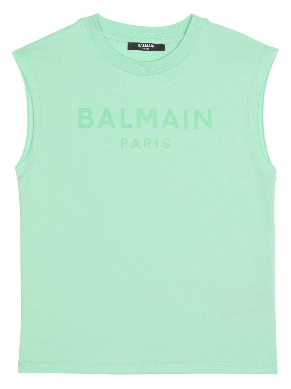 Balmain Kids logo-print cotton tank top - Green von Balmain Kids