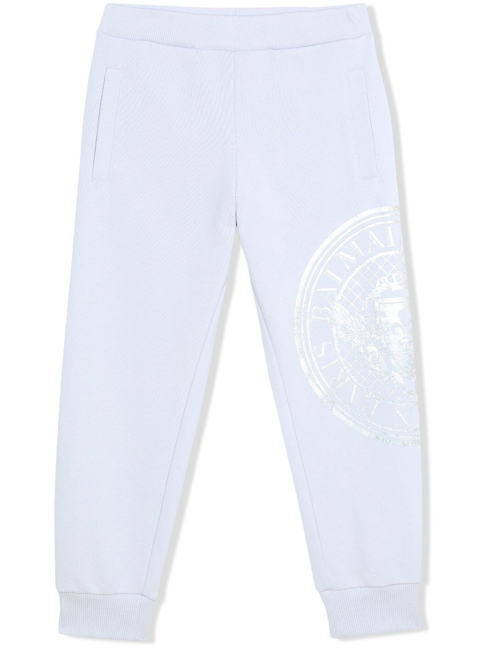 Balmain Kids logo-print cotton track trousers - Blue von Balmain Kids