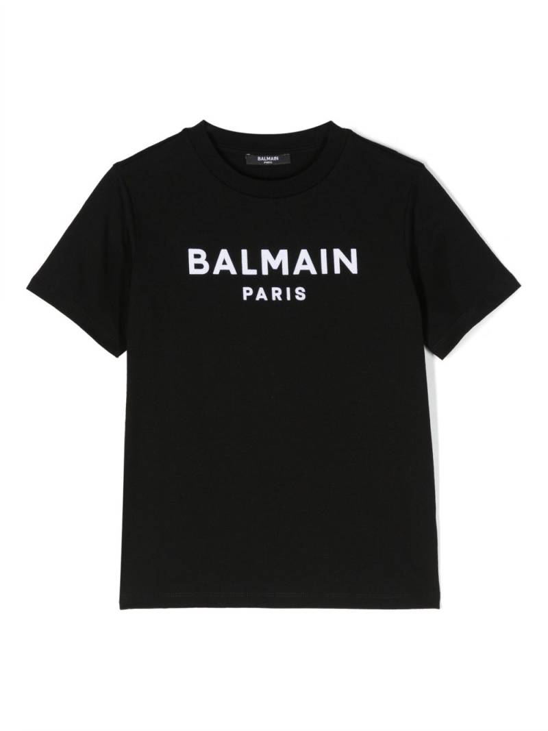 Balmain Kids logo-print crew-neck T-shirt - Black von Balmain Kids
