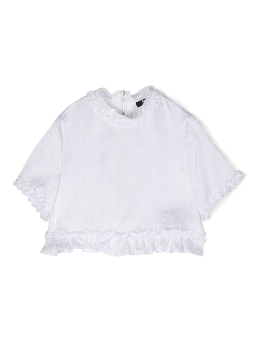 Balmain Kids logo-print cropped T-shirt - White von Balmain Kids