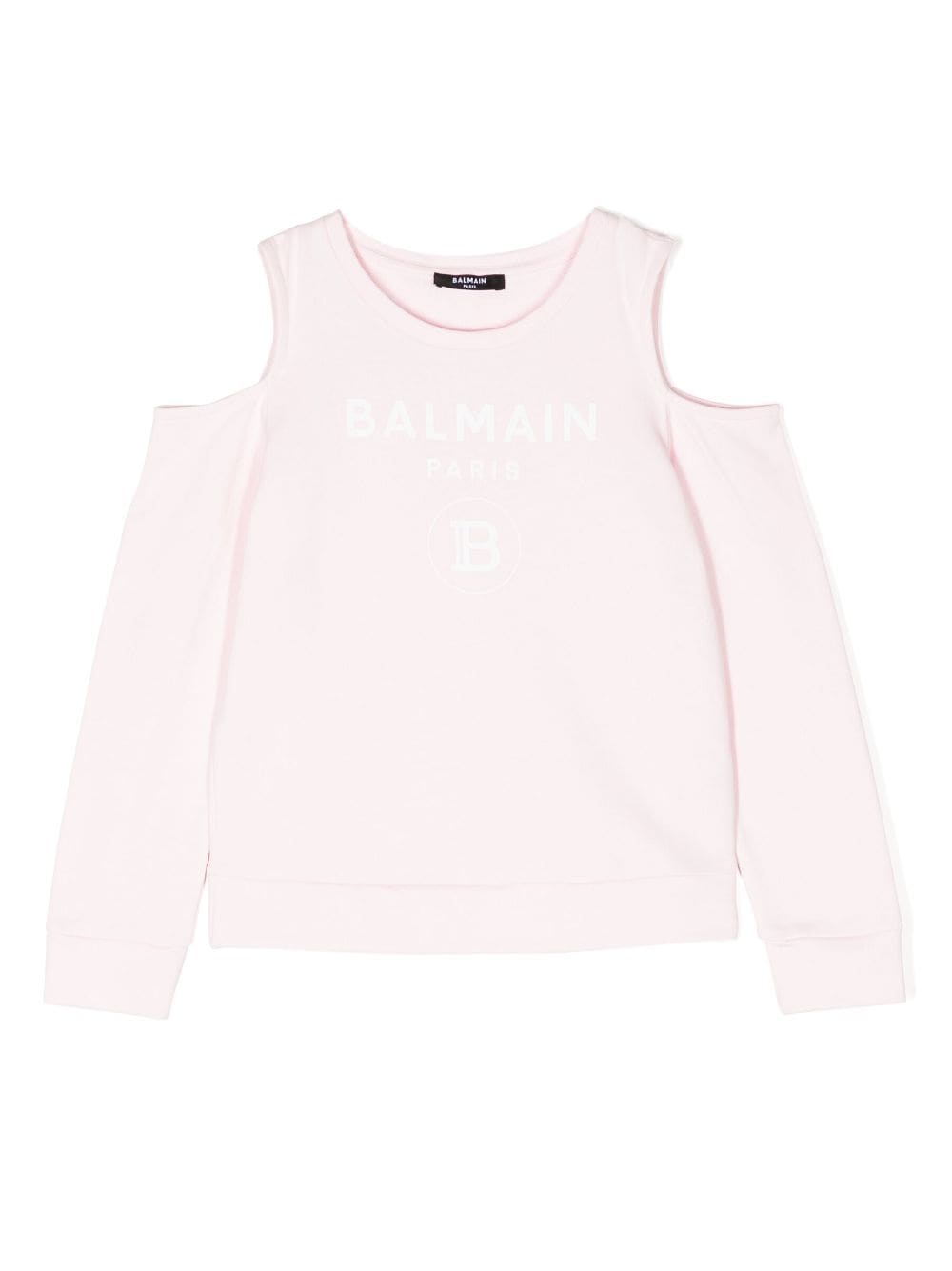 Balmain Kids logo-print cut-out sweatshirt - Pink von Balmain Kids