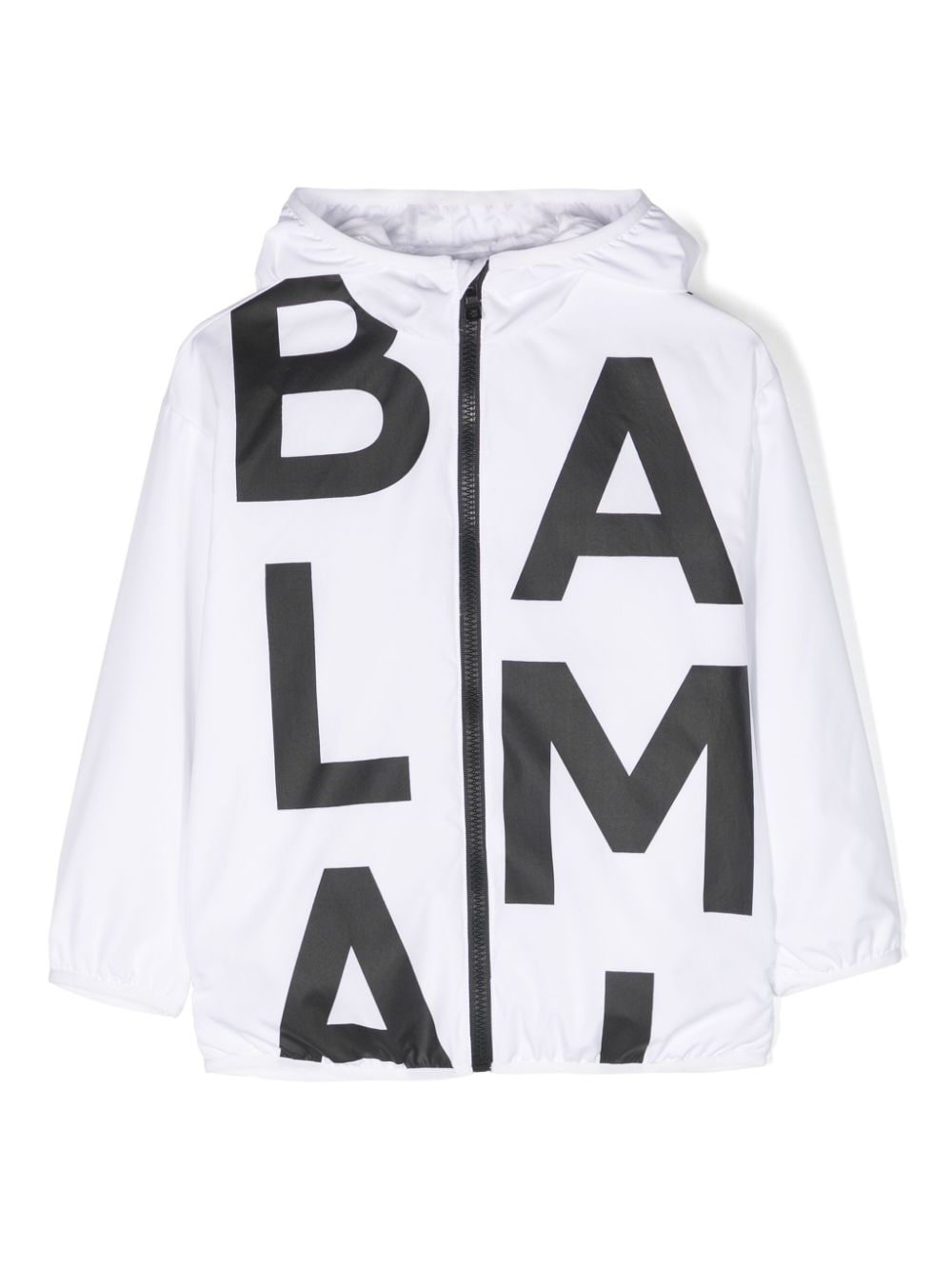 Balmain Kids logo-print hooded jacket - White von Balmain Kids