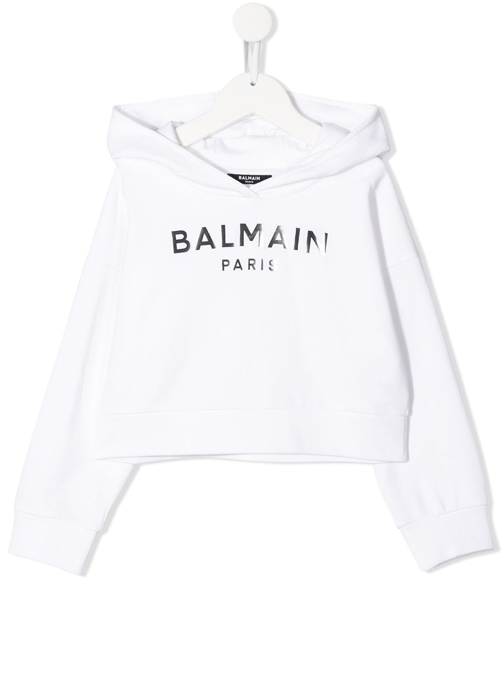 Balmain Kids logo print hoodie - White von Balmain Kids