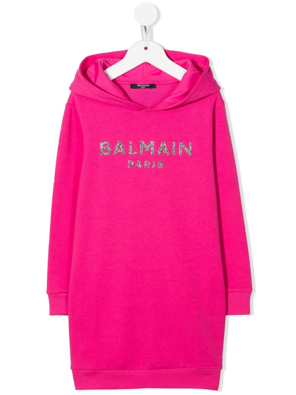 Balmain Kids logo print hoodie dress - Pink von Balmain Kids