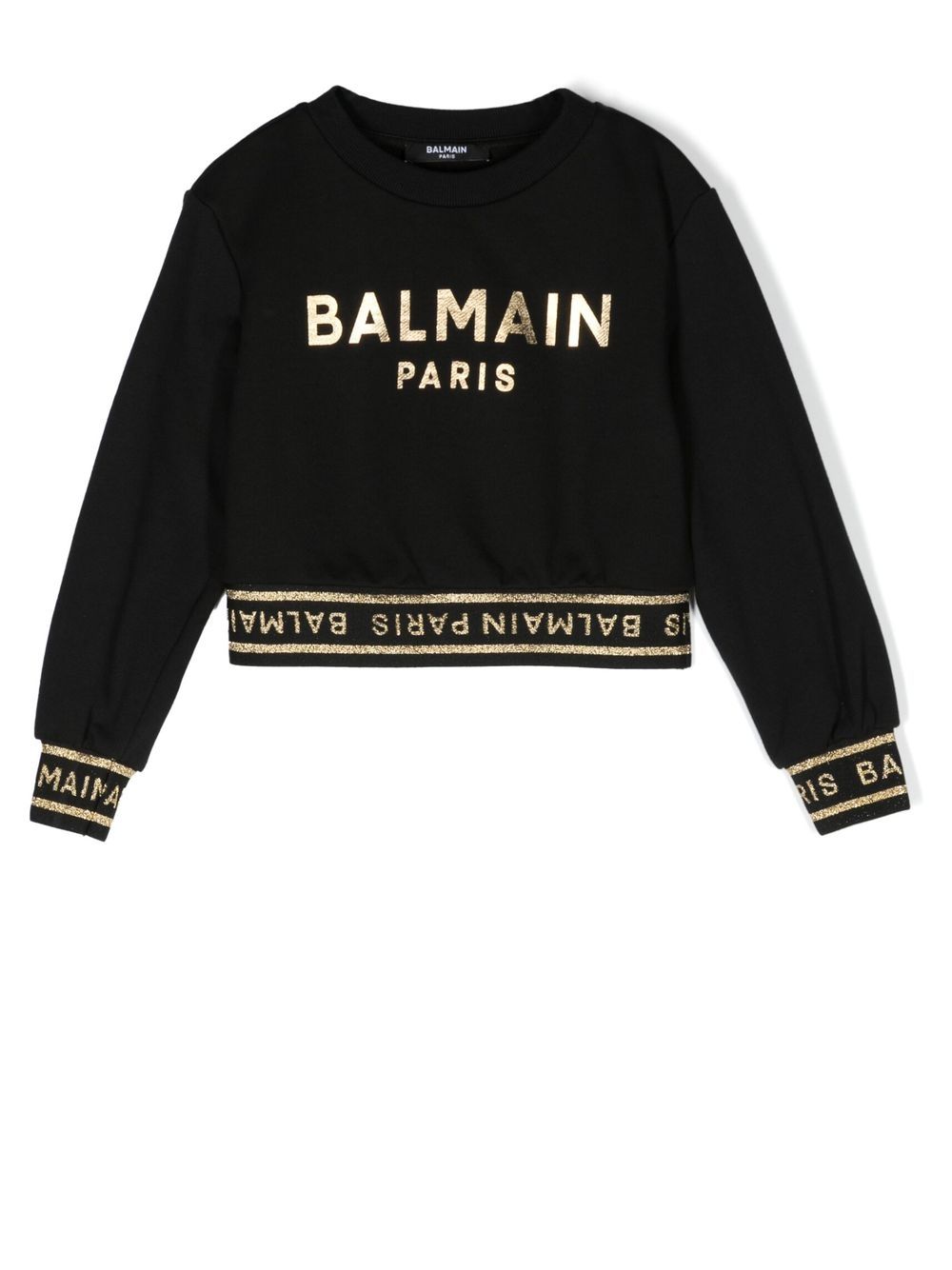 Balmain Kids logo-print long-sleeve sweatshirt - Black von Balmain Kids