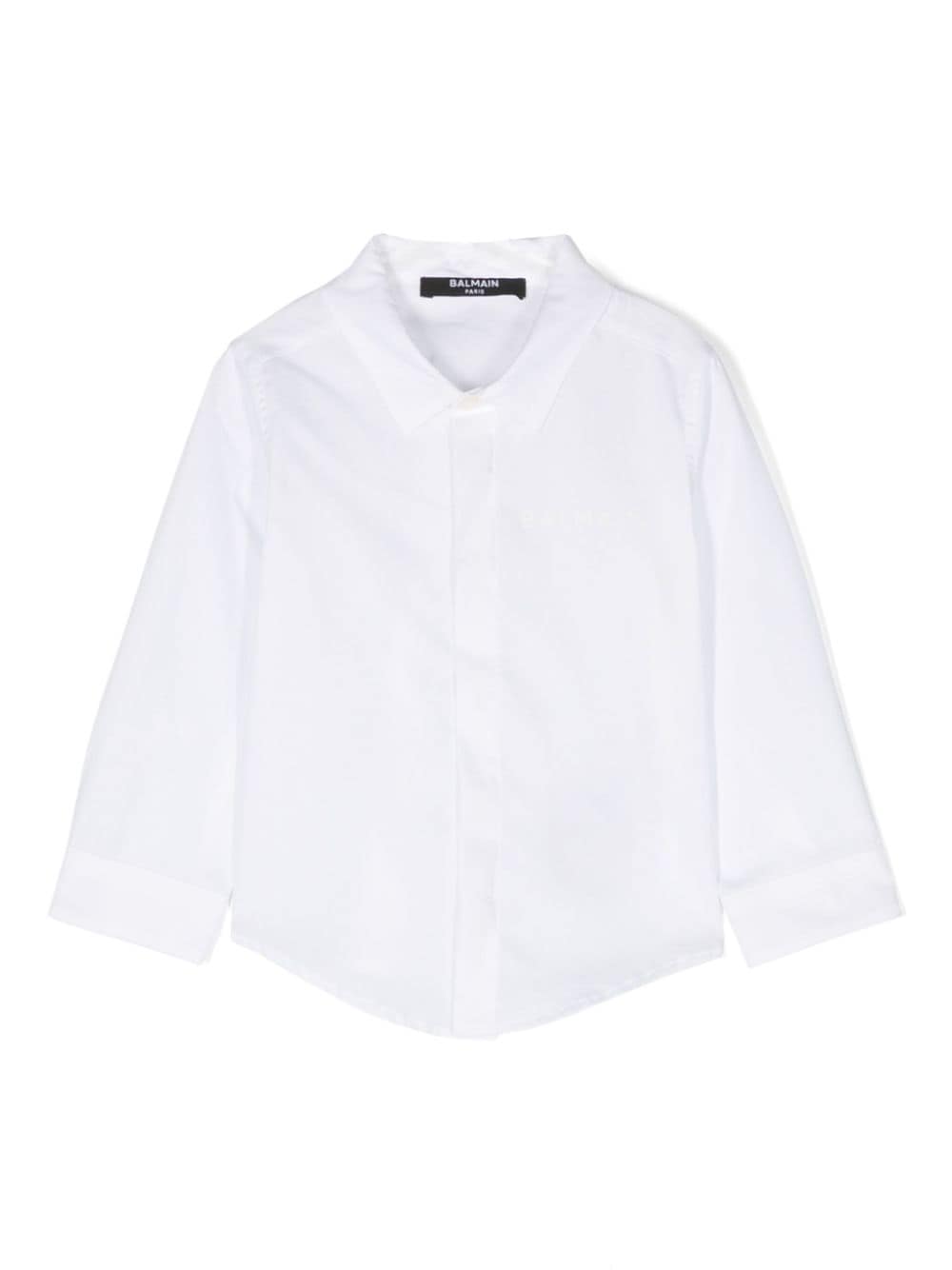 Balmain Kids logo-print organic-cotton shirt - White von Balmain Kids