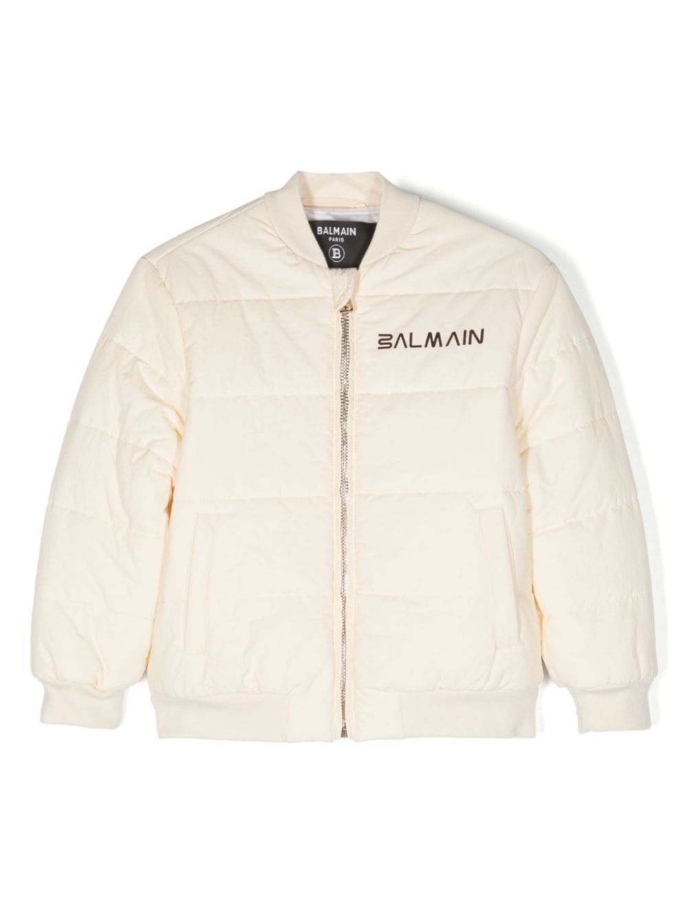 Balmain Kids logo-print padded bomber jacket - Neutrals von Balmain Kids