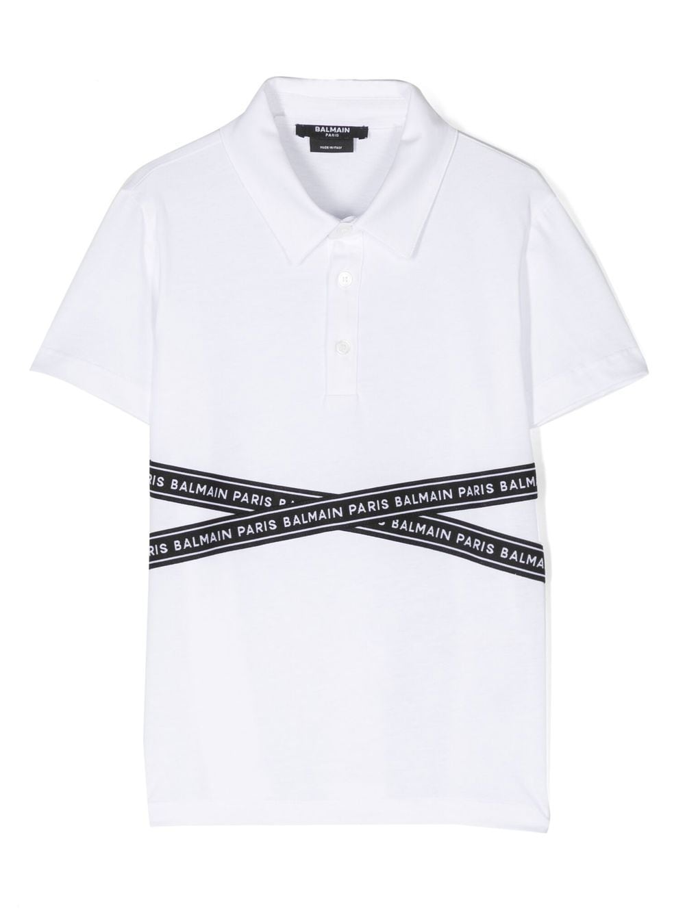 Balmain Kids logo-print polo shirt - White von Balmain Kids