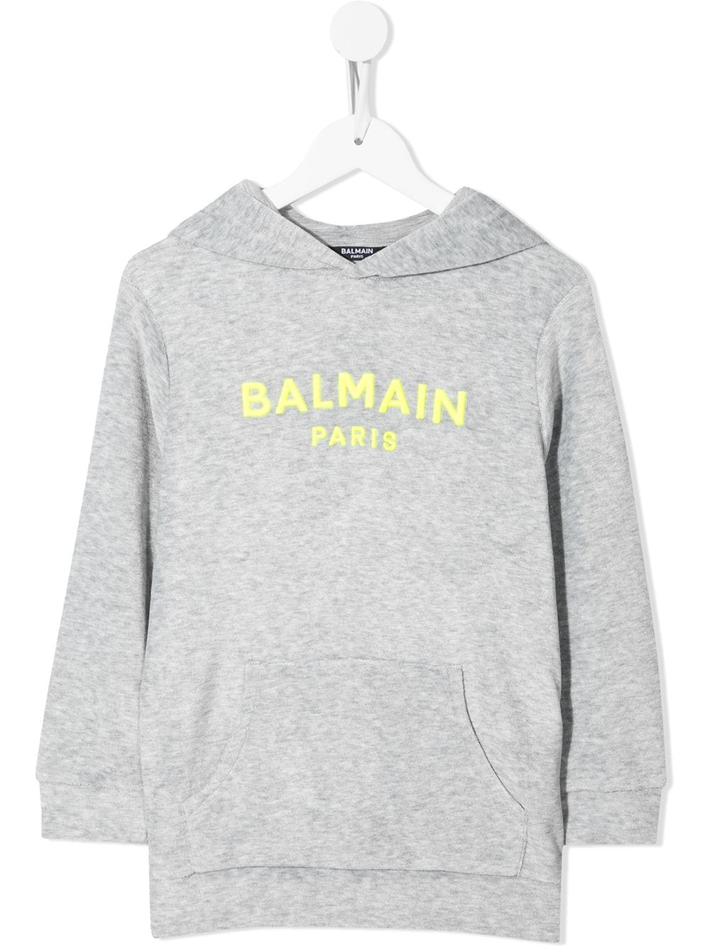 Balmain Kids logo-print pullover hoodie - Grey von Balmain Kids
