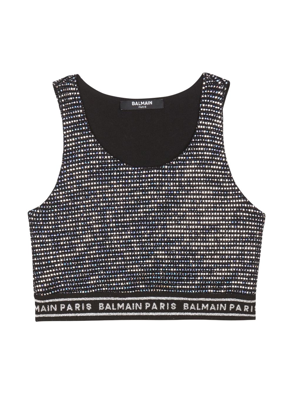 Balmain Kids logo-print sleeveless top - Black von Balmain Kids