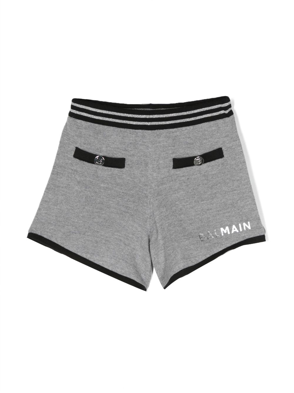 Balmain Kids logo-print wool shorts - Grey von Balmain Kids