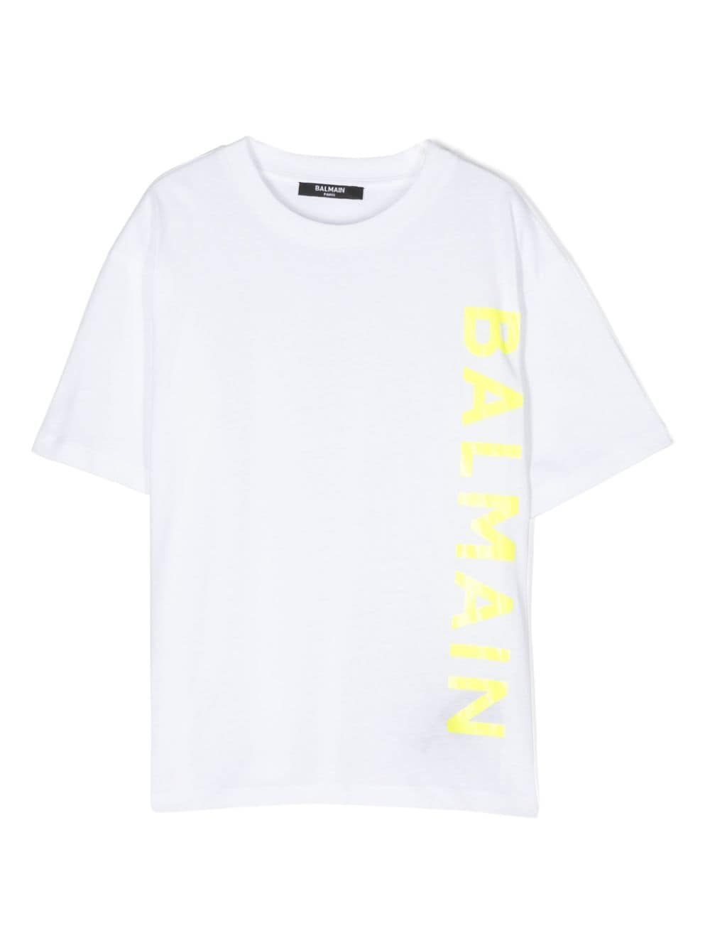 Balmain Kids logo-stamp cotton T-shirt - White von Balmain Kids