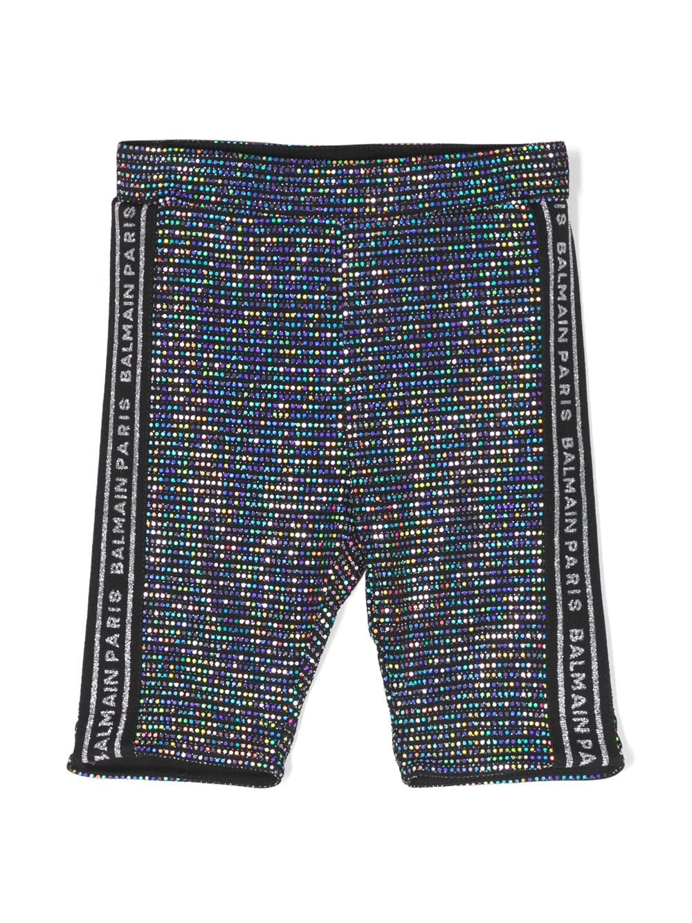 Balmain Kids logo-tape sequin-embellished shorts - Black von Balmain Kids