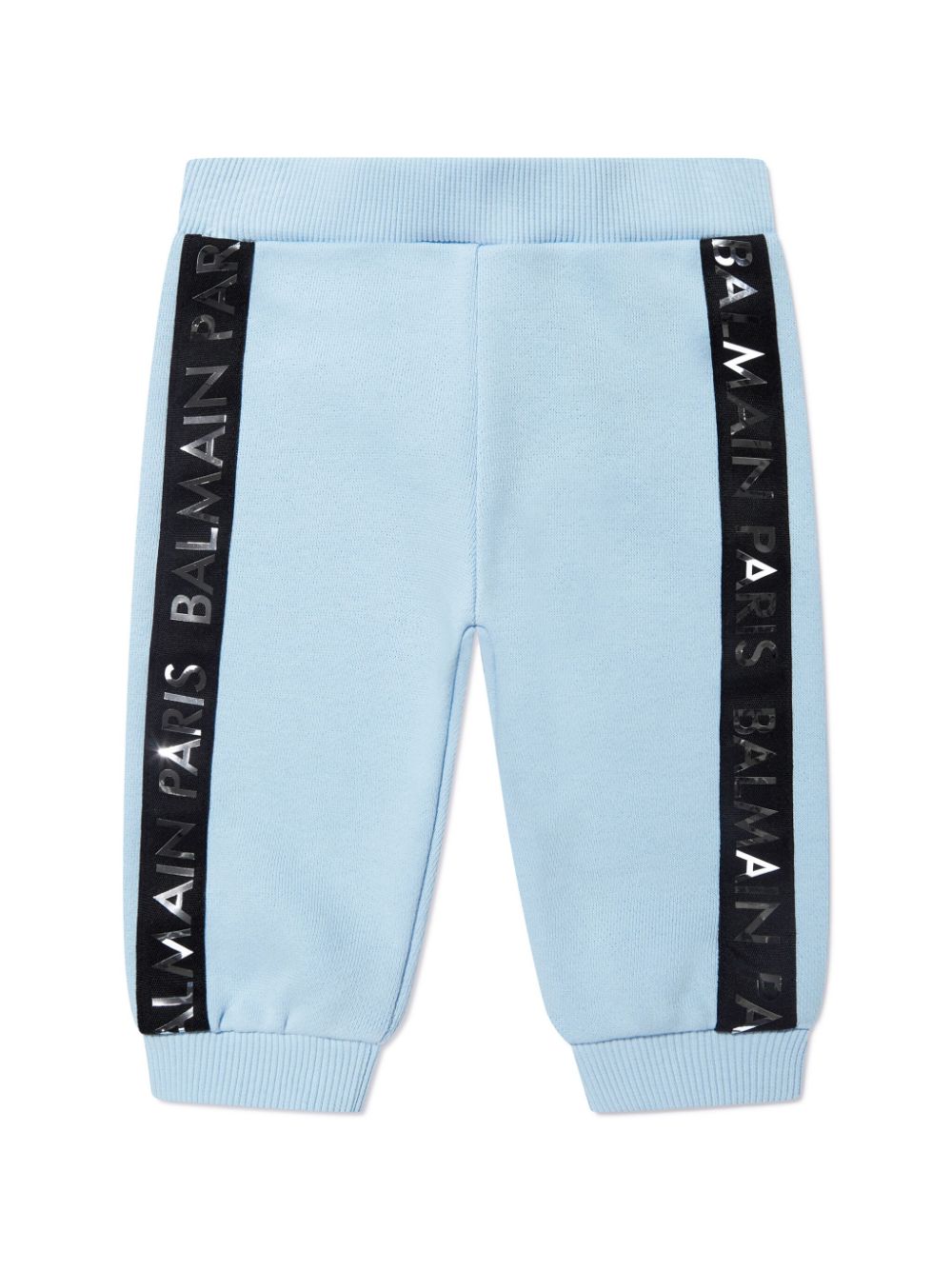 Balmain Kids metallic-logo cotton tracksuit bottoms - Blue von Balmain Kids