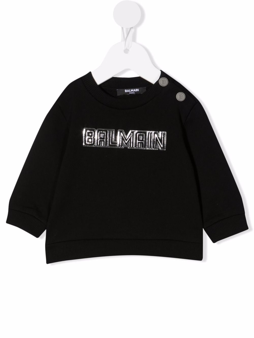 Balmain Kids metallic logo-print sweatshirt - Black von Balmain Kids