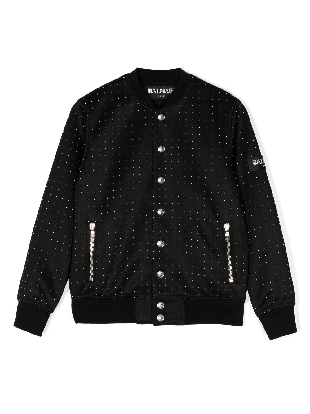 Balmain Kids micro-dot print bomber jacket - Black von Balmain Kids