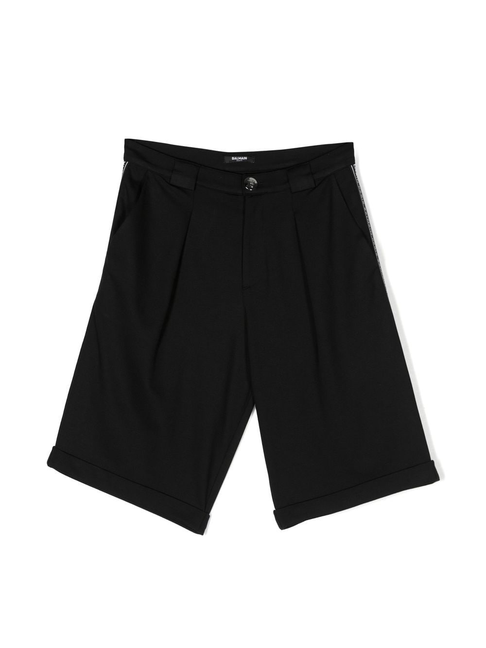 Balmain Kids mid-rise pleated shorts - Black von Balmain Kids