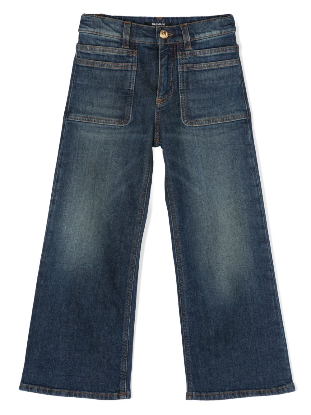 Balmain Kids mid-rise straight-leg jeans - Blue von Balmain Kids