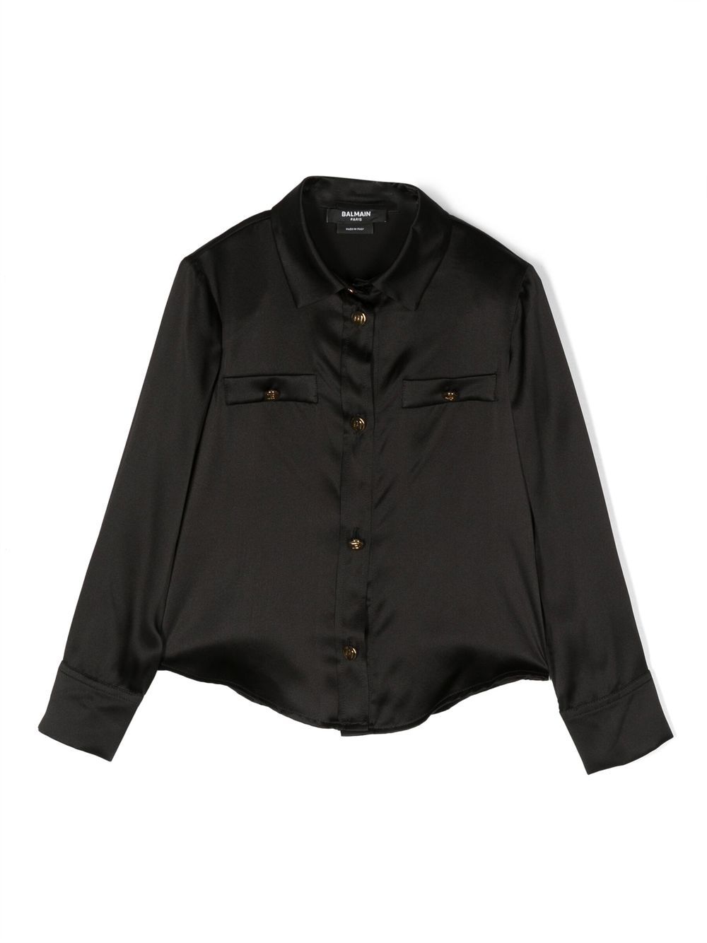 Balmain Kids plain silk shirt - Black von Balmain Kids