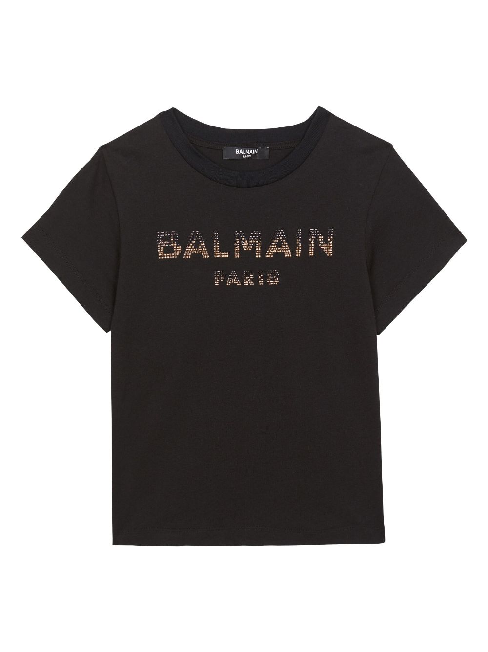 Balmain Kids rhinestone-embellished logo T-shirt - Black von Balmain Kids