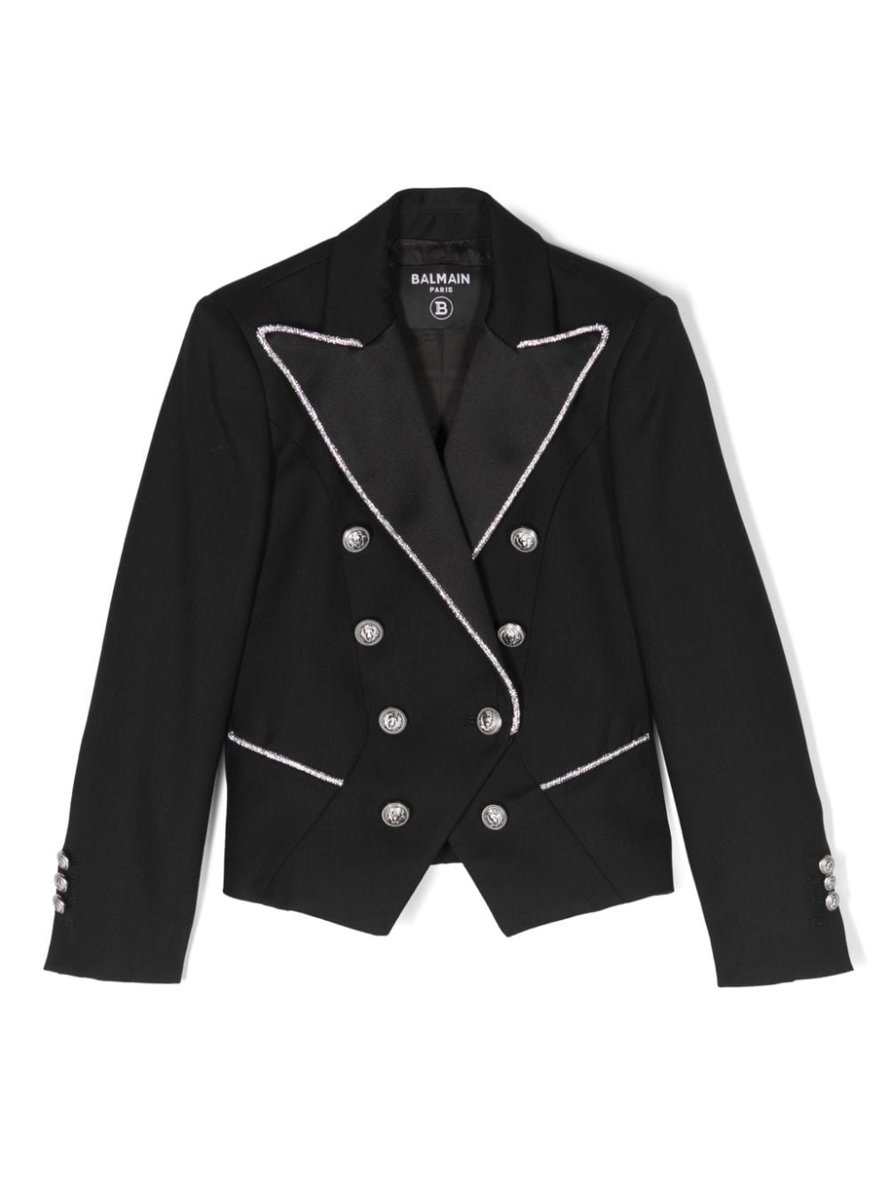 Balmain Kids rhinestone-embellished smoking blazer - Black von Balmain Kids