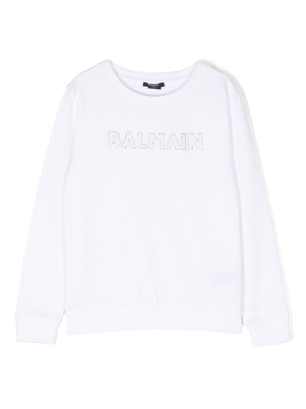 Balmain Kids rhinestone-logo sweatshirt - White von Balmain Kids